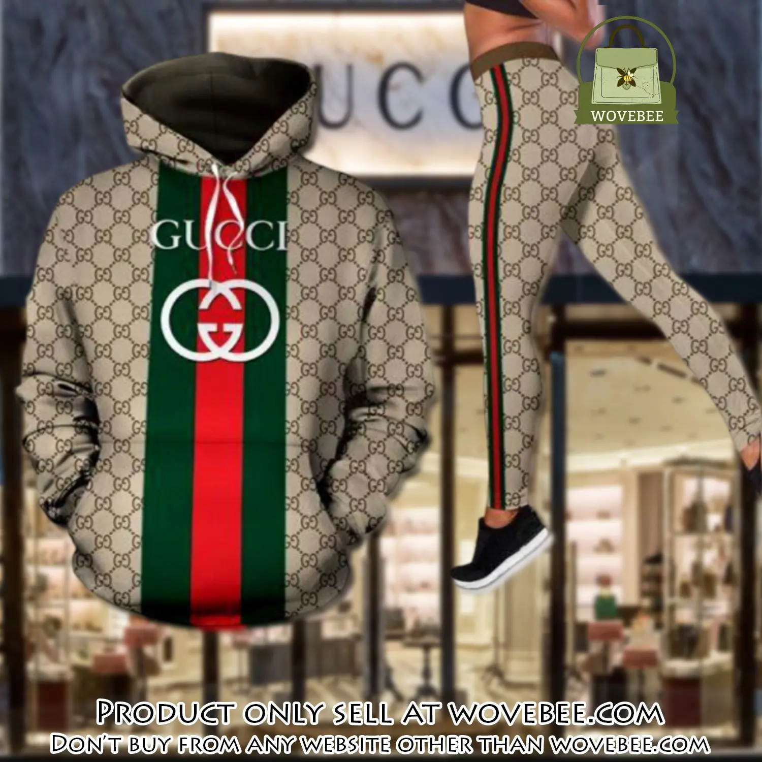 Gucci stripe hoodie legging set luxury for women juq wvb5815798